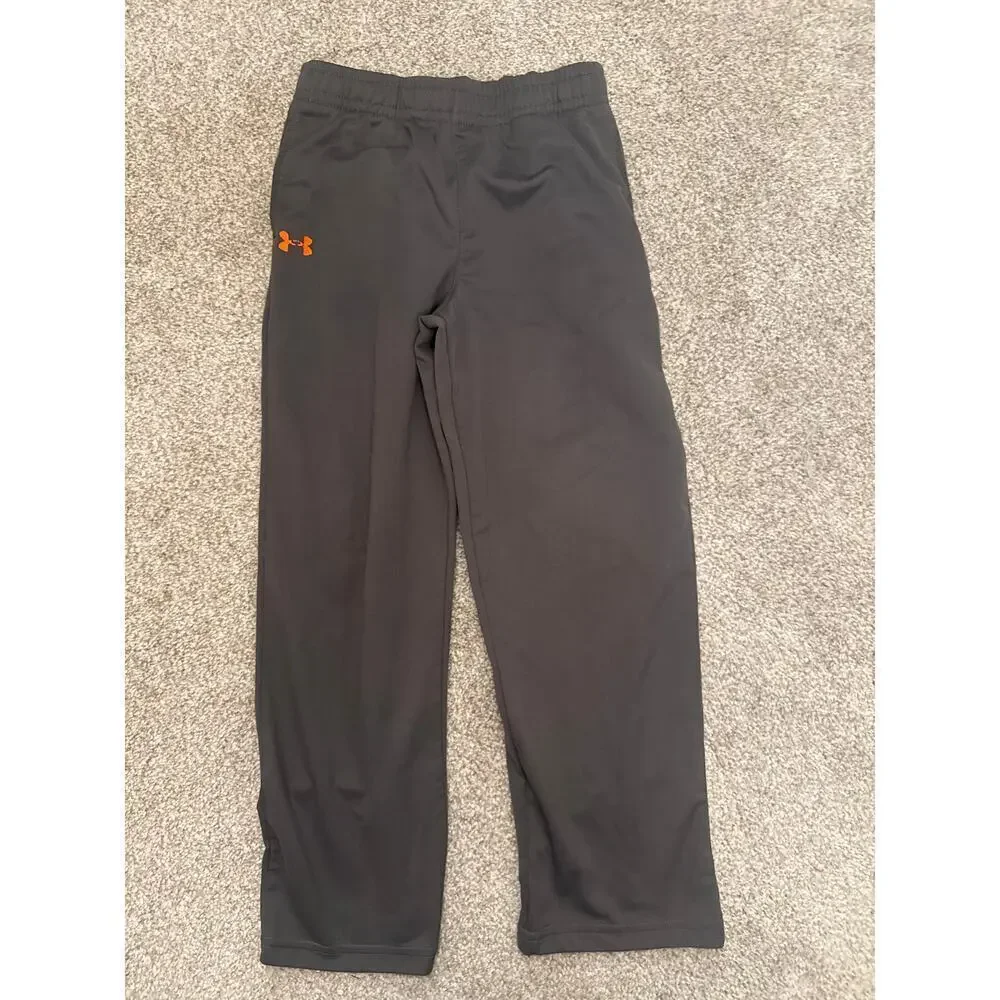 Boys Under Armour Orange/Gray Tracksuit Two Piece Jacket/Pants, 7